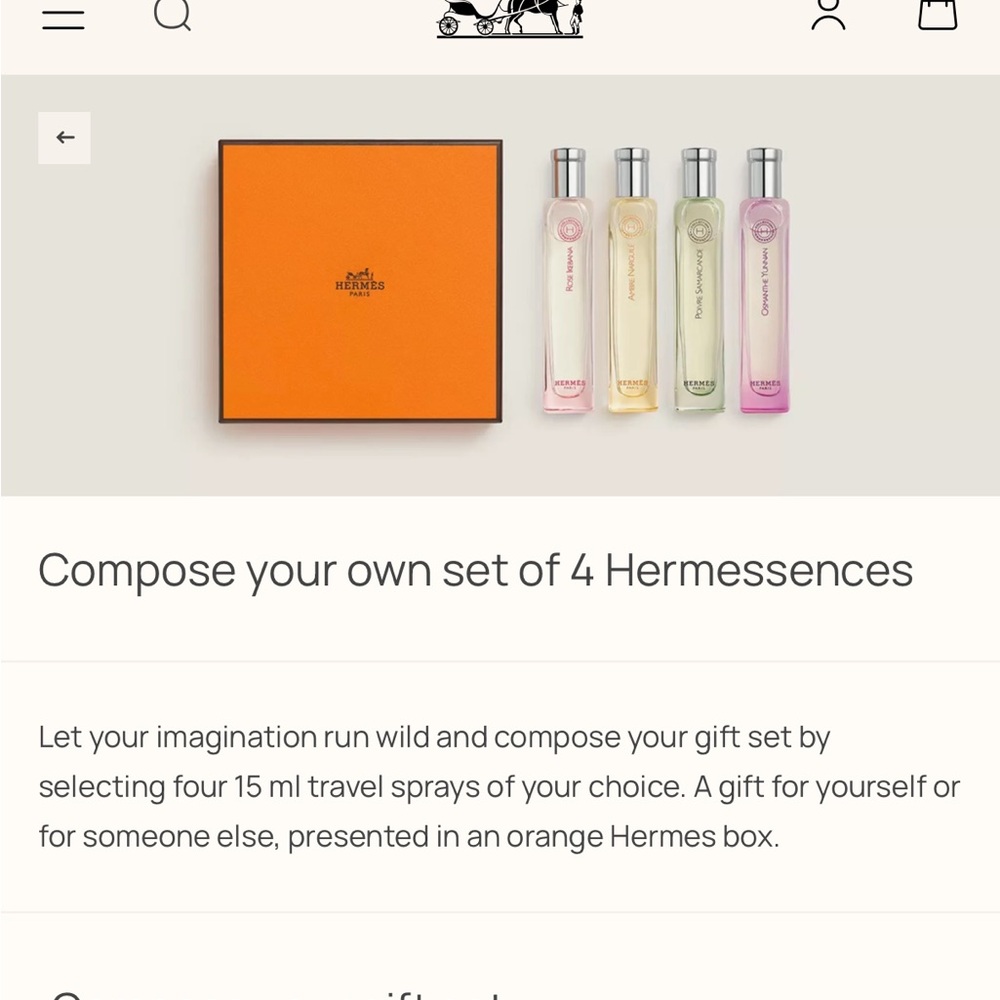 Hermes Custom Fragrance Set 4x15ml